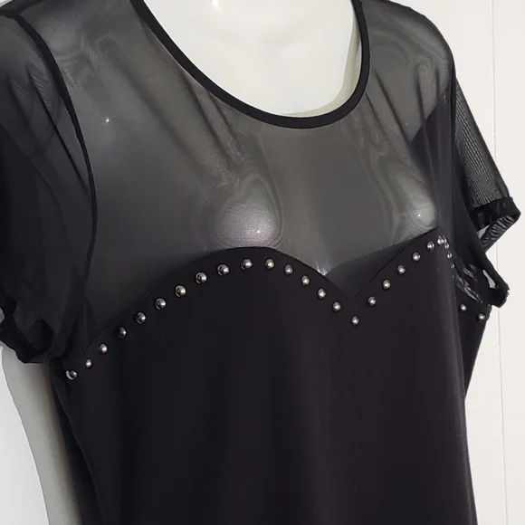 H&M Sheer Mesh Insert Dress Size L - Picture 2 of 8